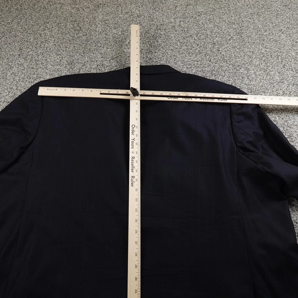 Indochino Blazer Mens 46L Blue Wool Button Suit Jacket Sport Coat‎ Surgeon Cuff